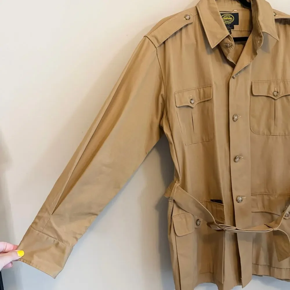 Orient Express Safari Field Jacket Mens 46 Tan Vintage Cotton Military Gorpcore